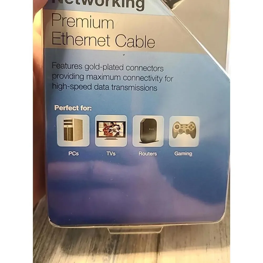 2 NEW Belkin PC6-07DKBS 7ft Cat6 Dark Blue Patch Cable Premium High-Speed Ethern